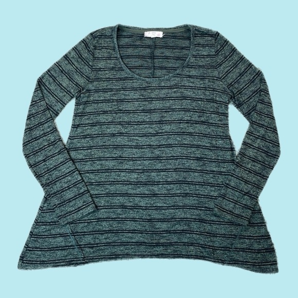 Stripes - Forest Green and Black Striped Long Sleeve Shirt - Picture 1 of 7